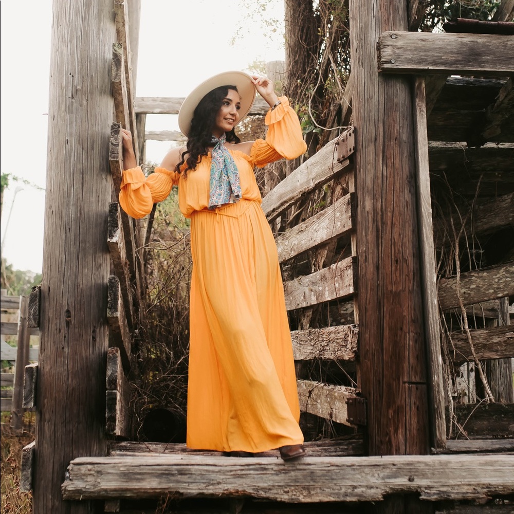 Yellow maxi dress